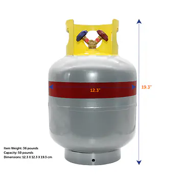 50# A2L Refrigerant Cylinder w/SCG Y-Valve - Master