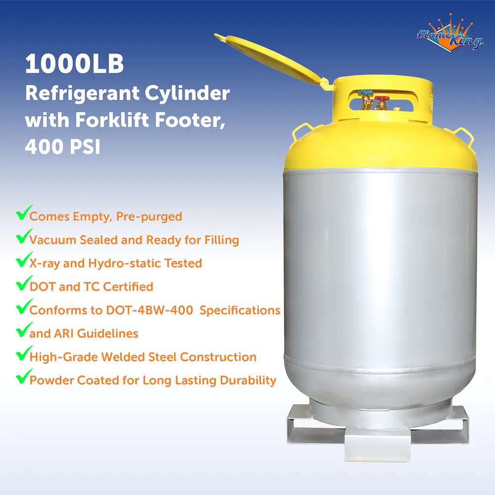 1,000 Lbs capacity refrigerant recovery cylinder 400 PSI - Master